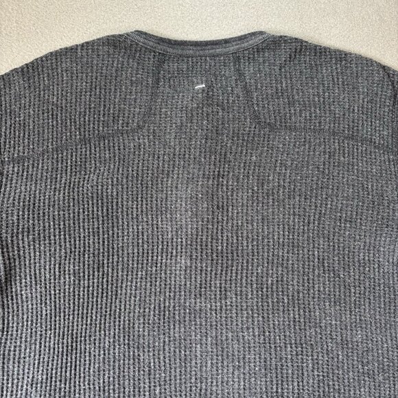 Rag & Bone Shirt Men’s M Gray Waffle Cotton Henley Heavy Gauge Thermal Preppy - Picture 15 of 16